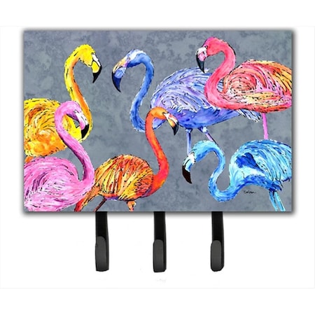 Carolines Treasures 6 x 9 In. Flamingo Six Senses Leash or Key Holder 8871TH68